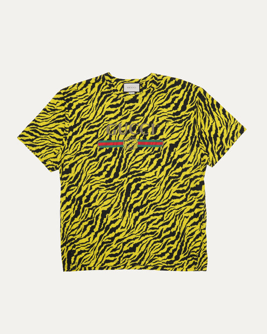 Neon Zebra Print Logo T-Shirt