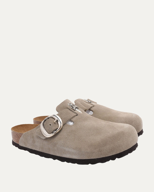 Dagger Embellished Birkenstock Boston Suede Mule
