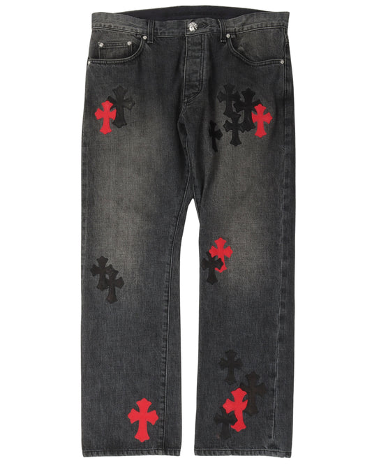 Multicolor Cross Patch Jeans
