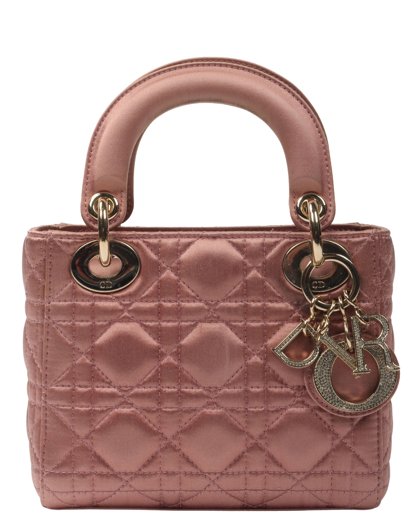Mini Lady Dior Satin Swarovski Crystal Cannage Bag