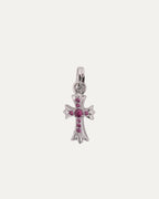 18k White Gold & Pink Sapphire Baby Fat Pendant