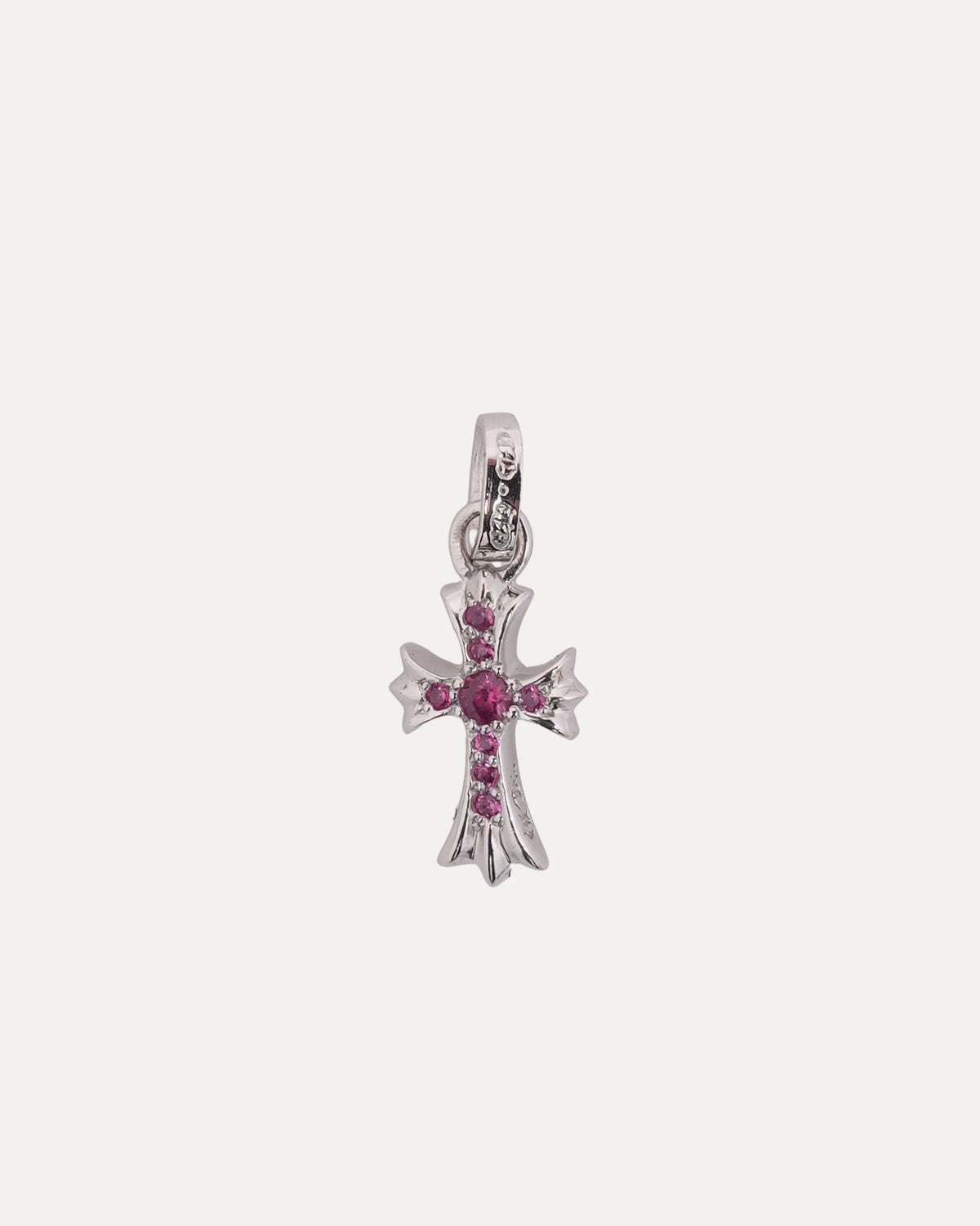 18k White Gold & Pink Sapphire Baby Fat Pendant