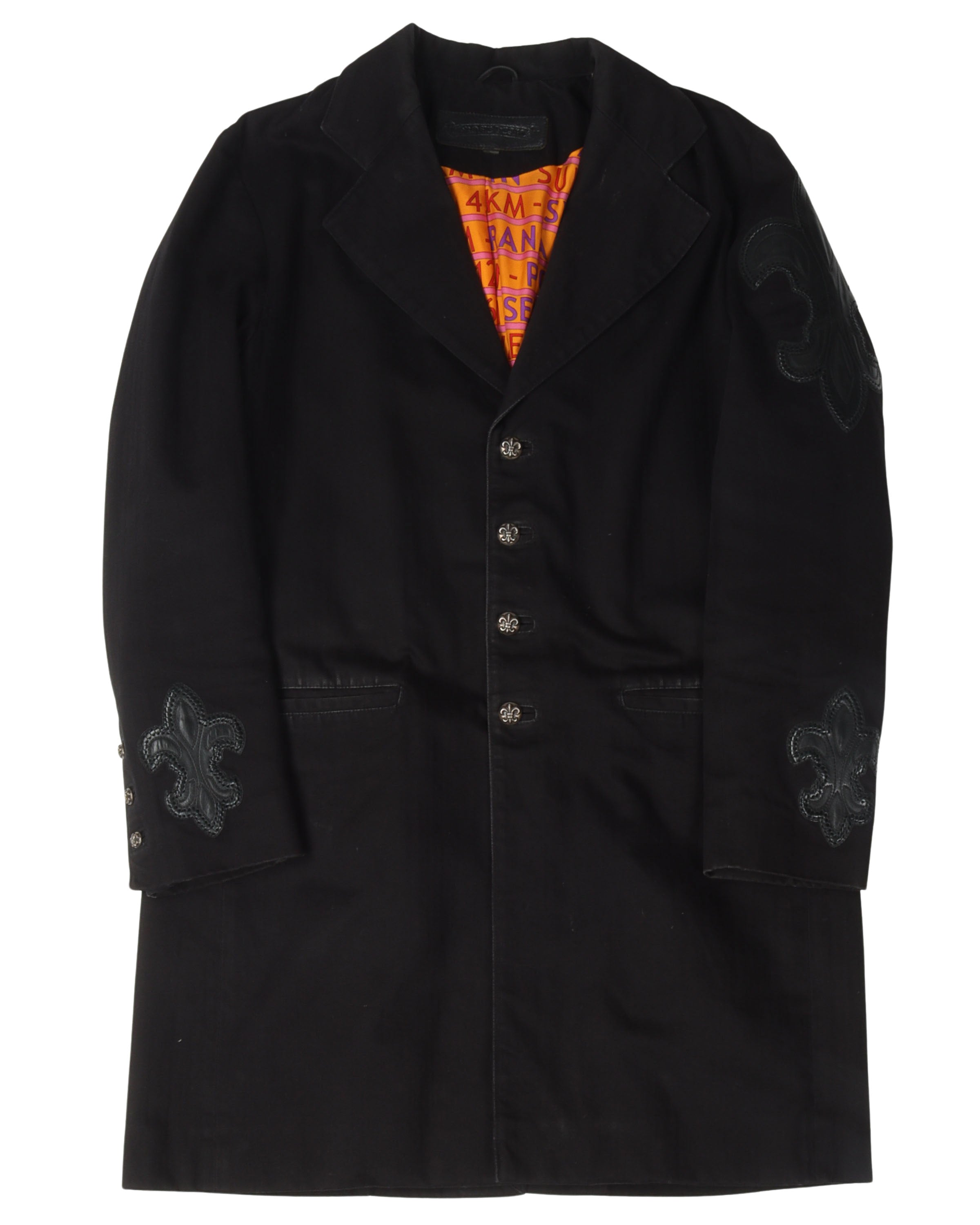 Hermes Silk Lined Duster Jacket w/ Patches