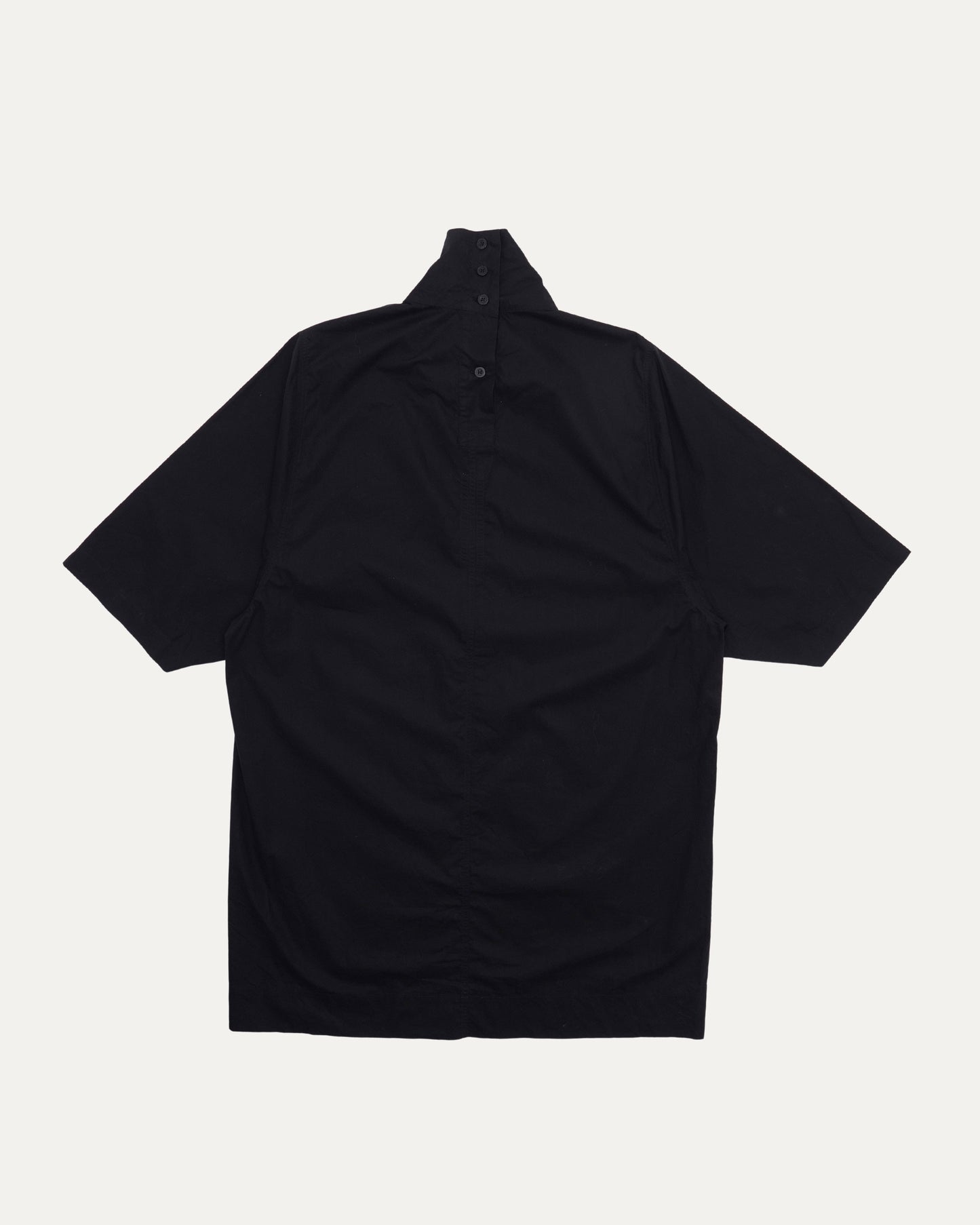 Funnel Neck Popover Short Sleeve Shirt