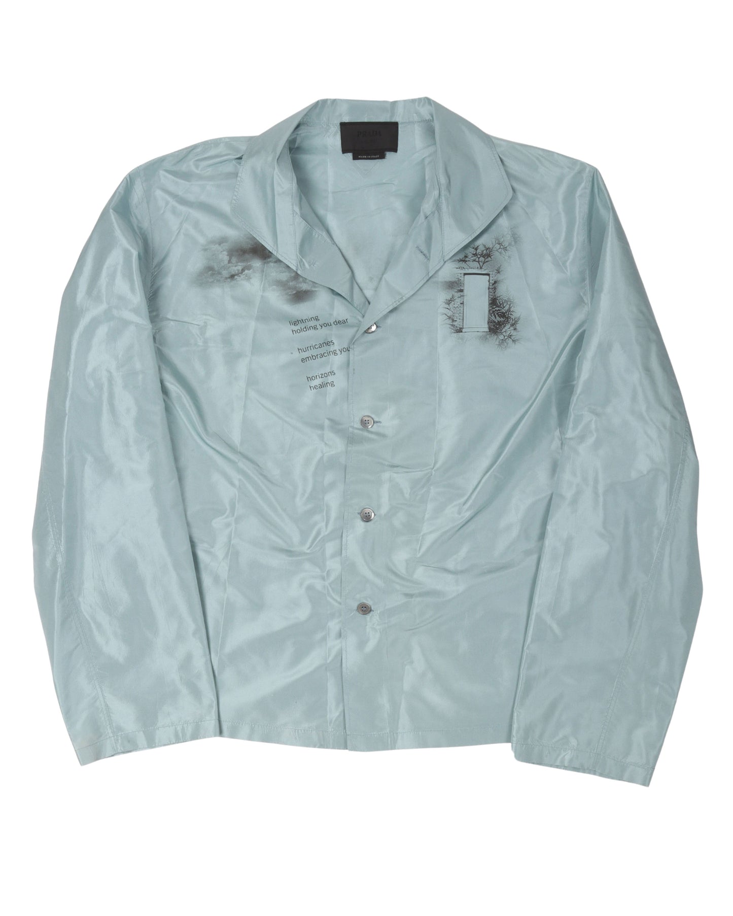 Silk Graphic Print Casual Shirt