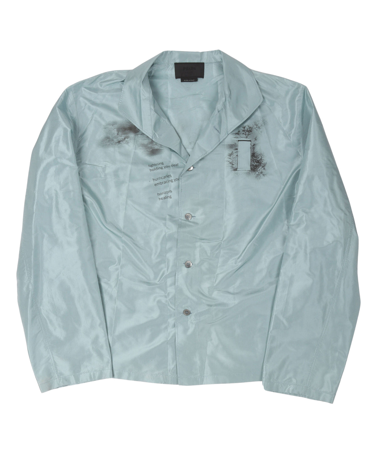 Silk Graphic Print Casual Shirt