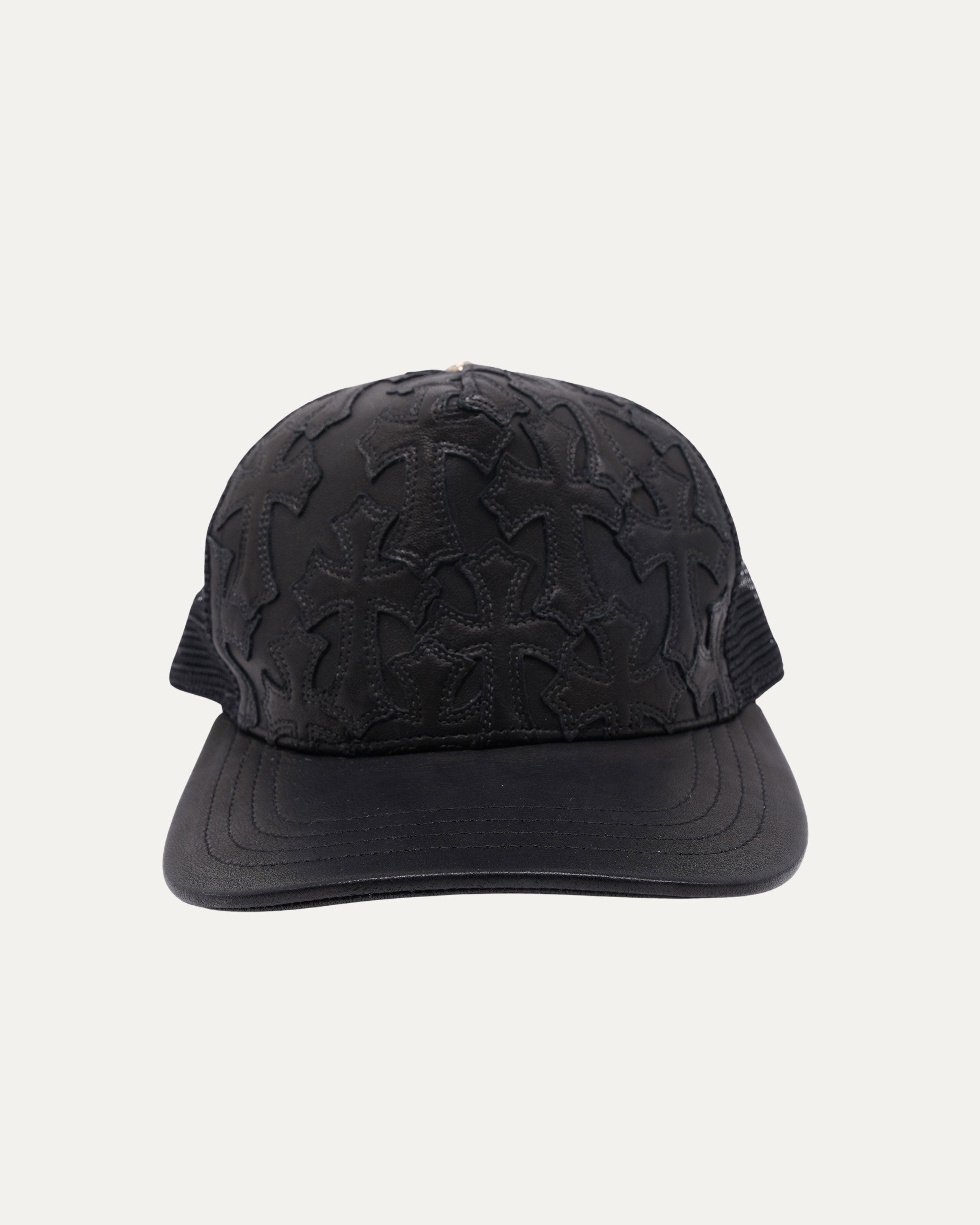 Leather Cross Patch Trucker Hat