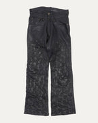 Contrast Panel Leather Pants