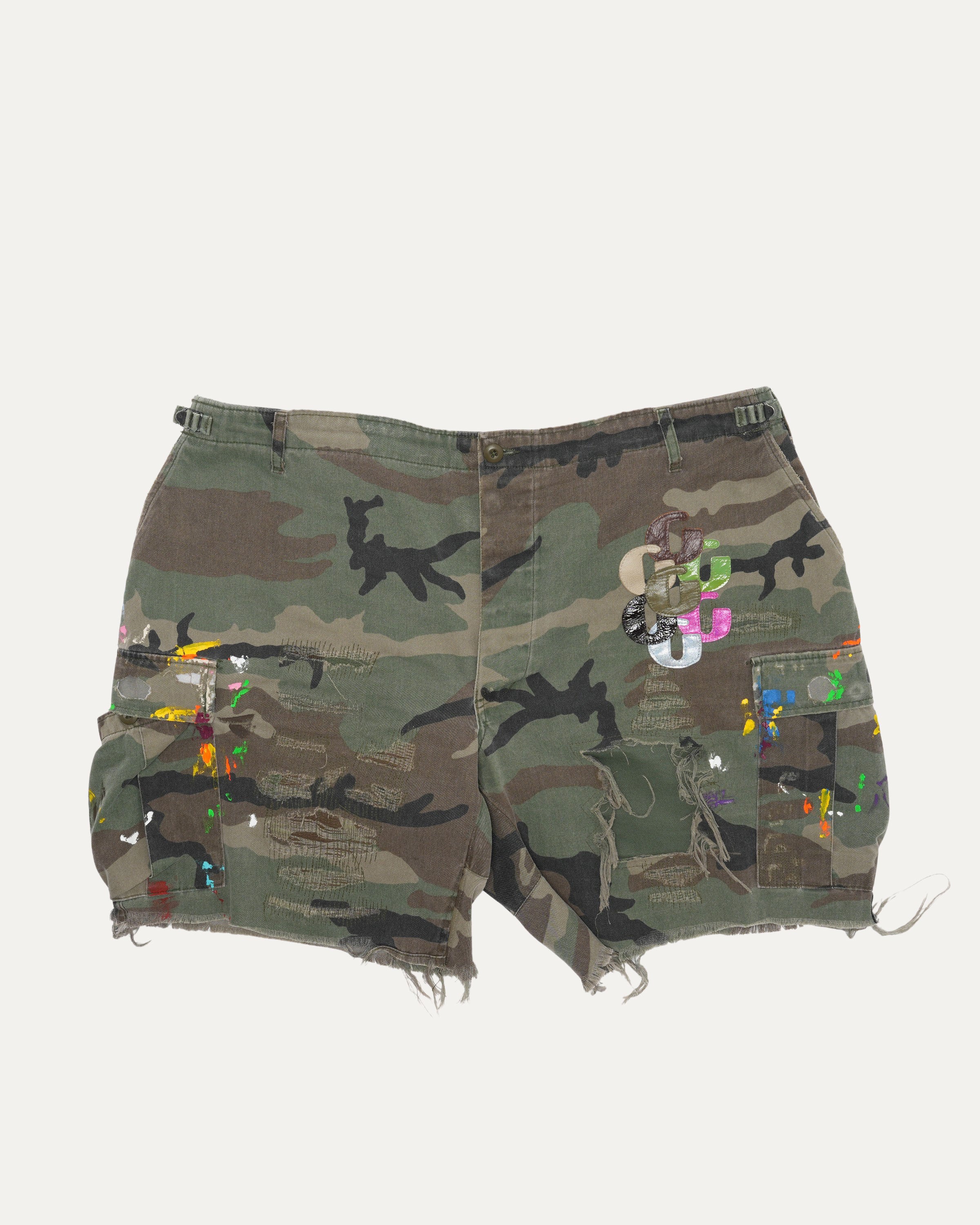 G Patch Camouflage Cargo Shorts