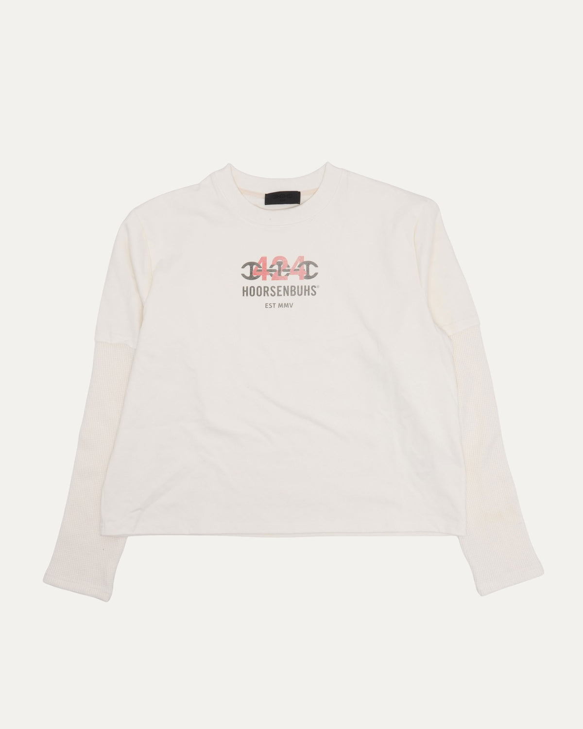Hoorsenbuhs Cropped Double Sleeve Thermal Layered Long Sleeve T-Shirt