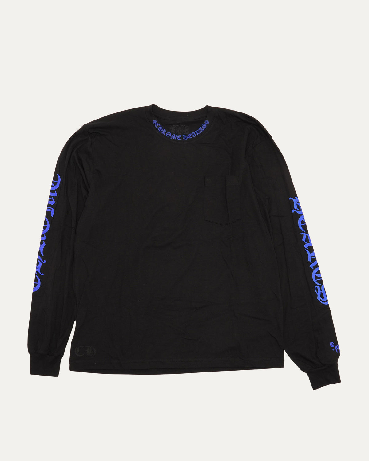 Neck Logo Long Sleeve Pocket T-Shirt