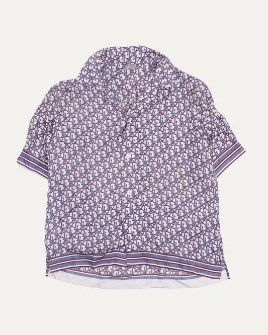Silk Oblique Monogram Short Sleeved Shirt