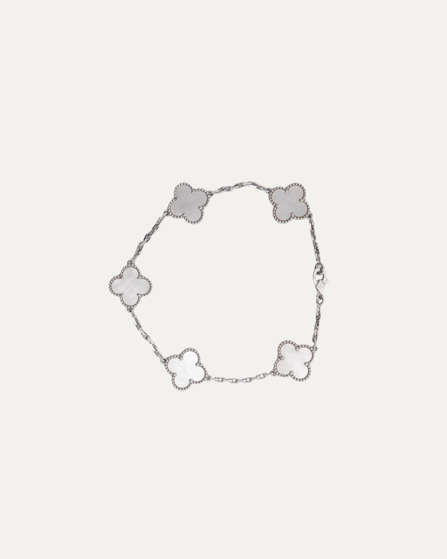 White Gold Mother of Pearl Vintage Alhambra Bracelet