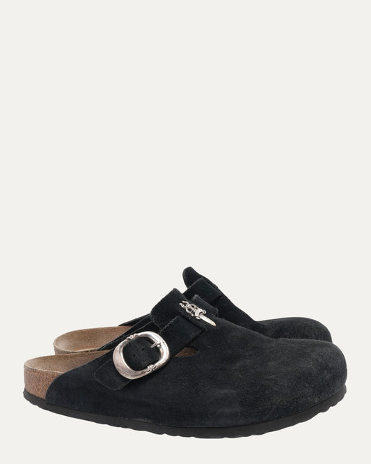 Dagger Embellished Birkenstock Boston Suede Mule