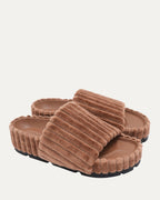 Ribbed Velvet Slides