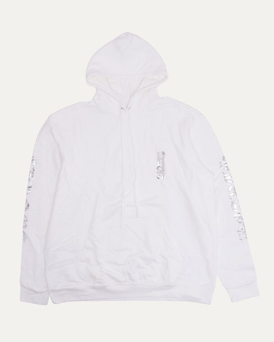 Metallic Print Vertical Logo Hoodie