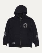 Vintage Scroll Logo Thermal Lined Zip Up Hoodie