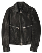 Zip-Pocket Leather Jacket