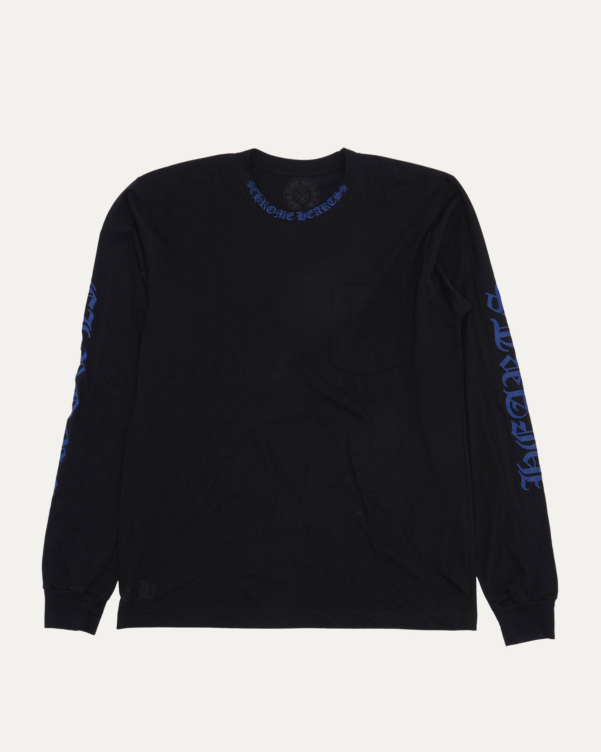 Neck Logo Long Sleeve Pocket T-Shirt