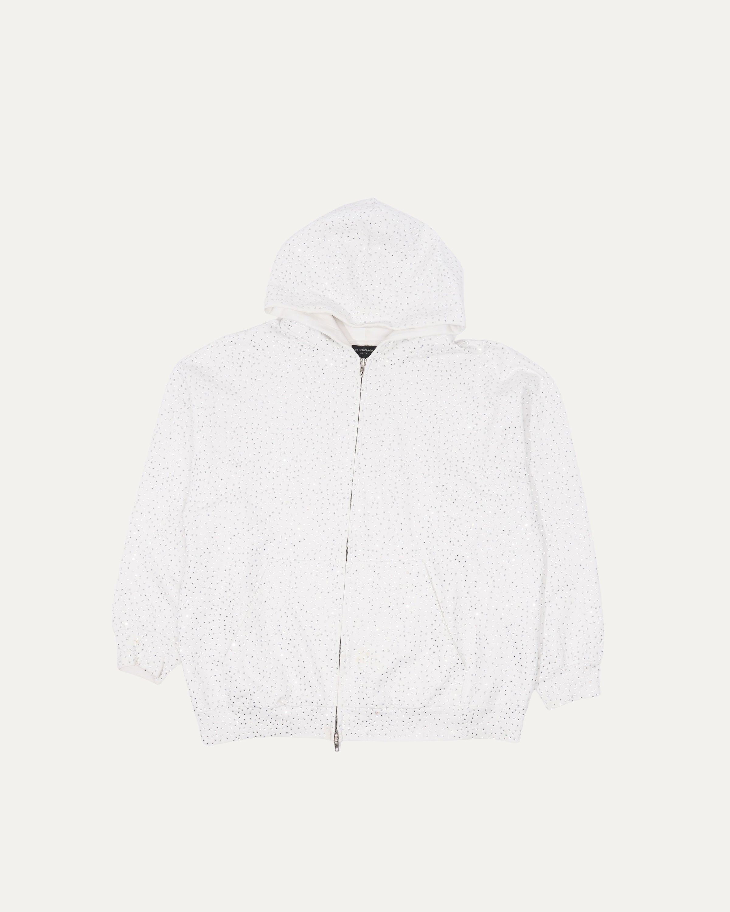 Crystal Embellished Zip-Up Hoodie