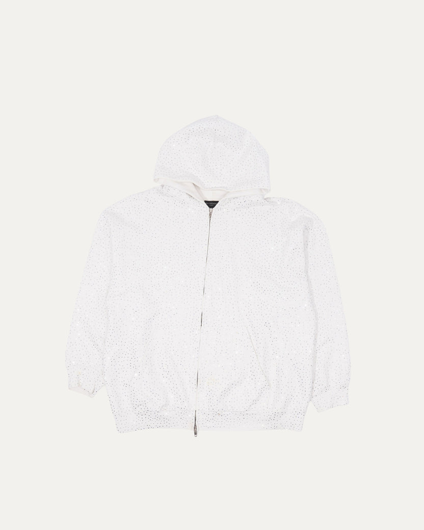 Crystal Embellished Zip-Up Hoodie