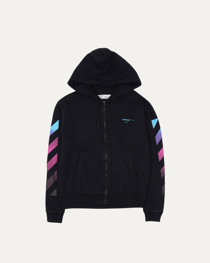 Diag Gradient Zip Up Hoodie