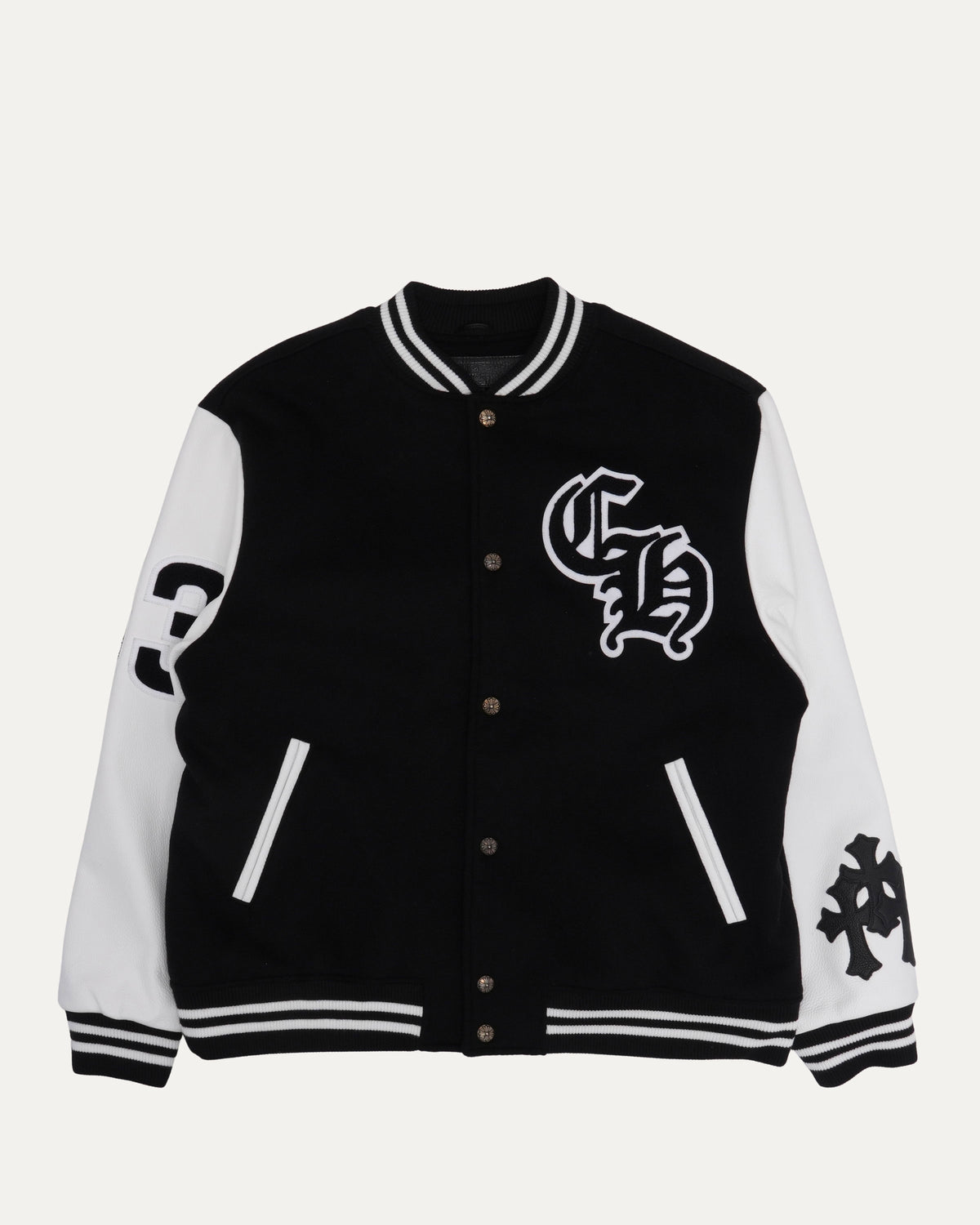 Cashmere and Leather Varsity Chicken Jacket