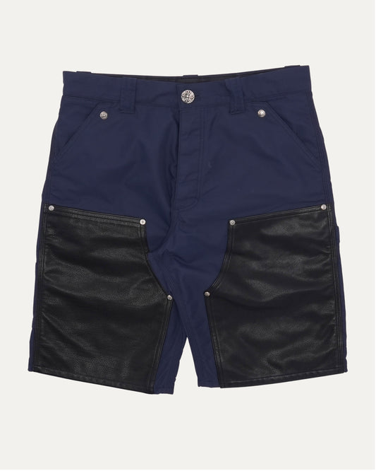 Nylon and Leather Double Knee Shorts
