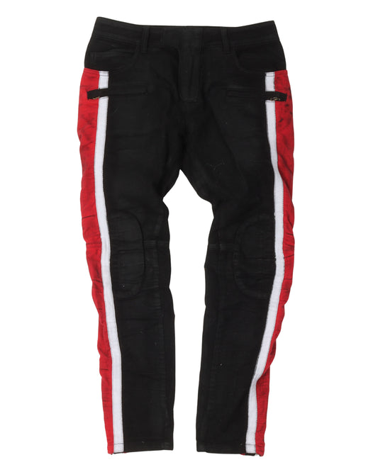 Side Stripe Biker Jeans