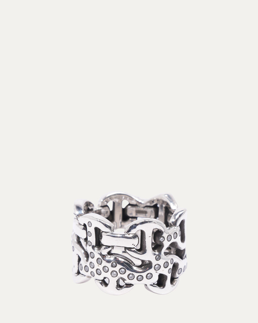 Sacred Melted Series Double Brute Tri-Link Ring w/ Diamonds