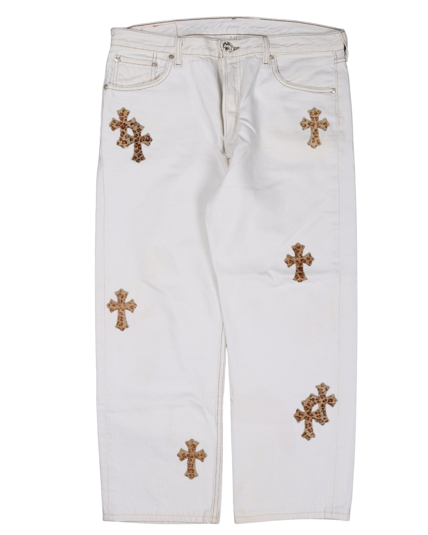 Leopard Cross Patch Jeans