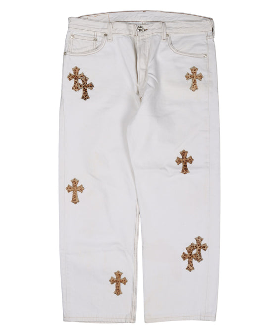 Leopard Cross Patch Jeans