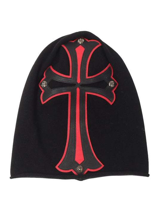 Leather Cross Cashmere Mask