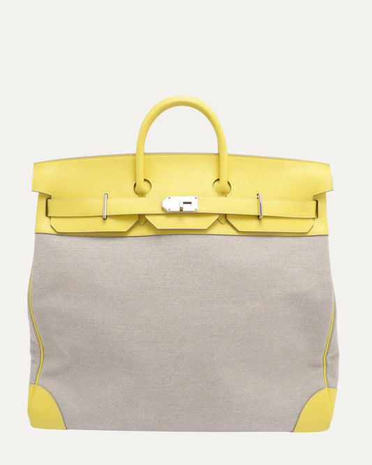 Birkin HAC 50 Lime Evercolor & Ficelle Toile Bag
