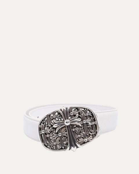 CHROME HEARTS BUCKLE CEMETERY 1.5 ベルト Chrome Hearts Cemetery Cross Patch Black Leather Belt Strap + 1.5 小物