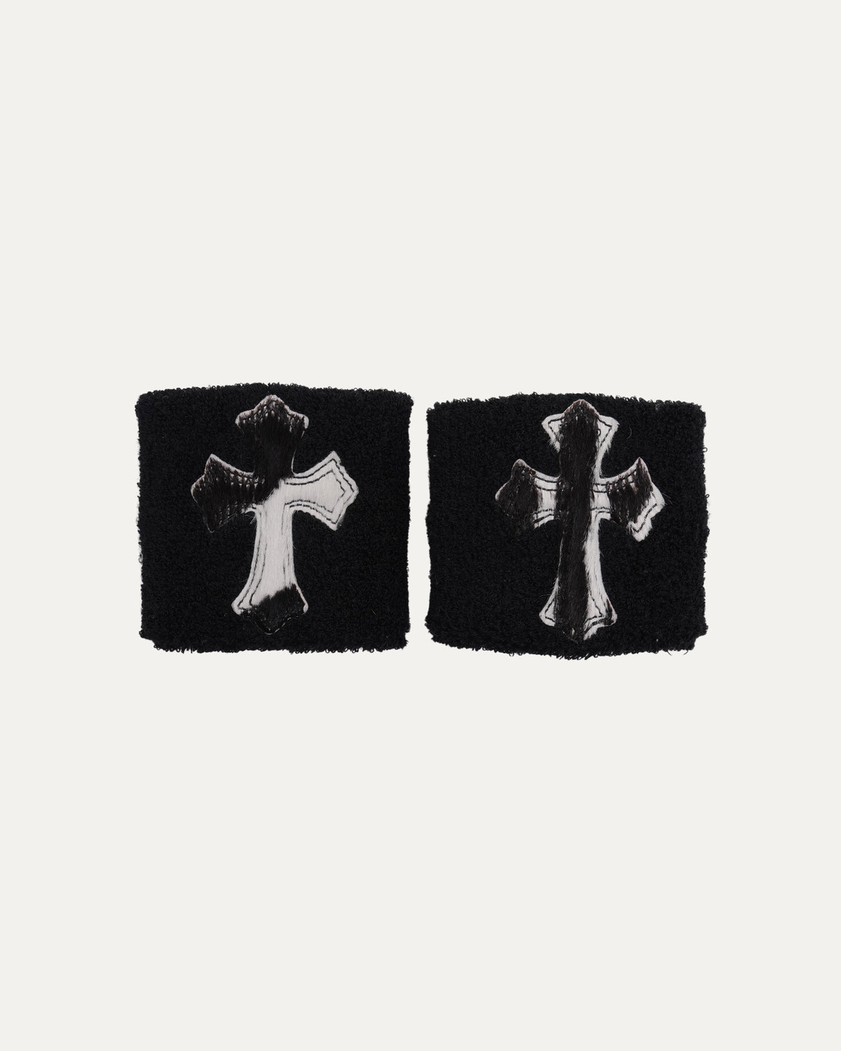 Pony Hair Cross Patch Wrist Sweatbands