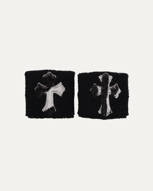 Pony Hair Cross Patch Wrist Sweatbands