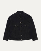 Oversized Spray Paint Logo Denim Trucker Jacket