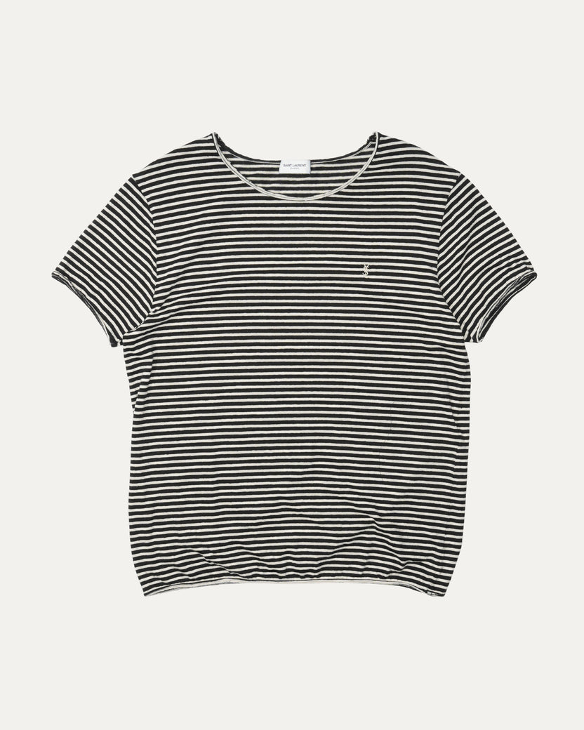 Slim Fit Striped Linen-Blend T-Shirt