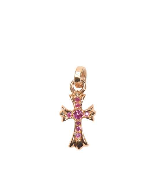 Baby Fat Pink Sapphire Cross Charm