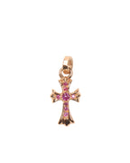 Baby Fat Pink Sapphire Cross Charm