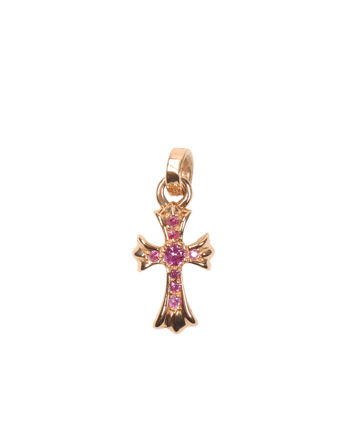 Baby Fat Pink Sapphire Cross Charm
