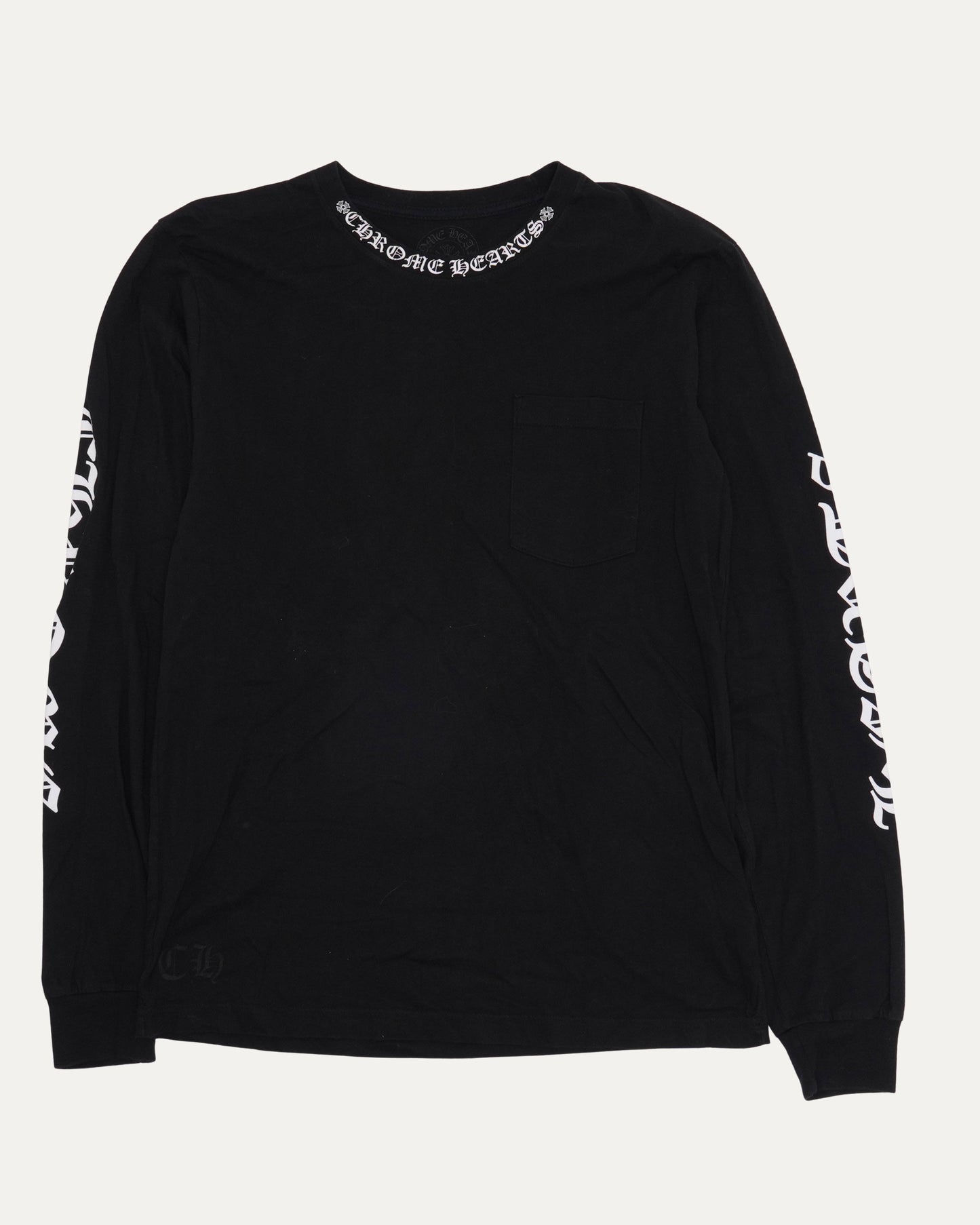 Neck Logo Long Sleeve Pocket T-Shirt