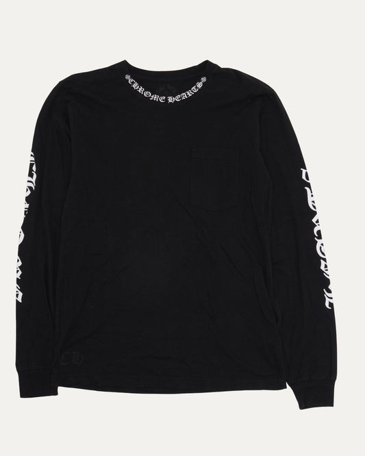 Neck Logo Long Sleeve Pocket T-Shirt