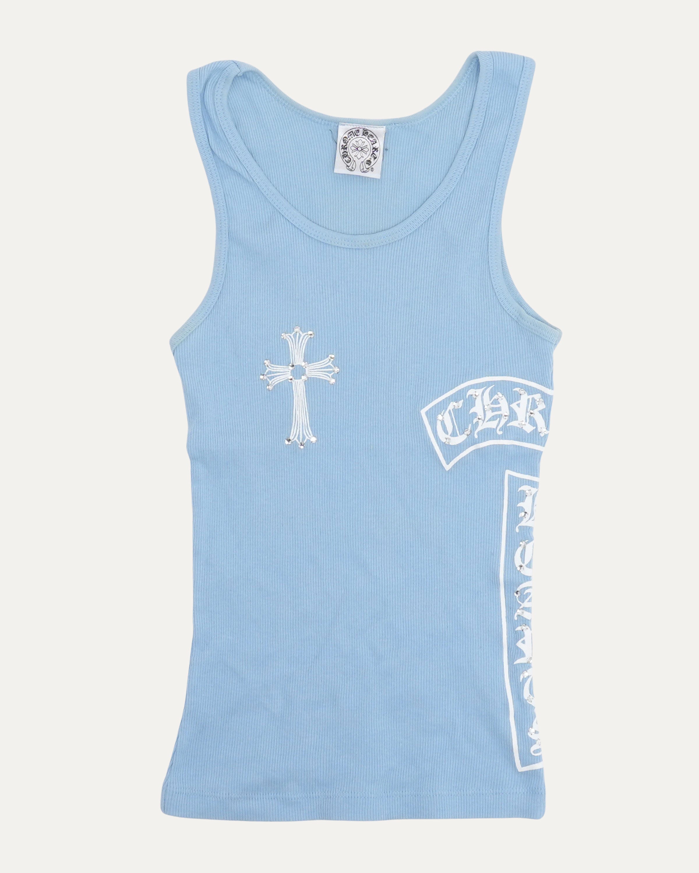 Chrome Hearts Rhinestone Embellished Horseshoe Logo Tank Top