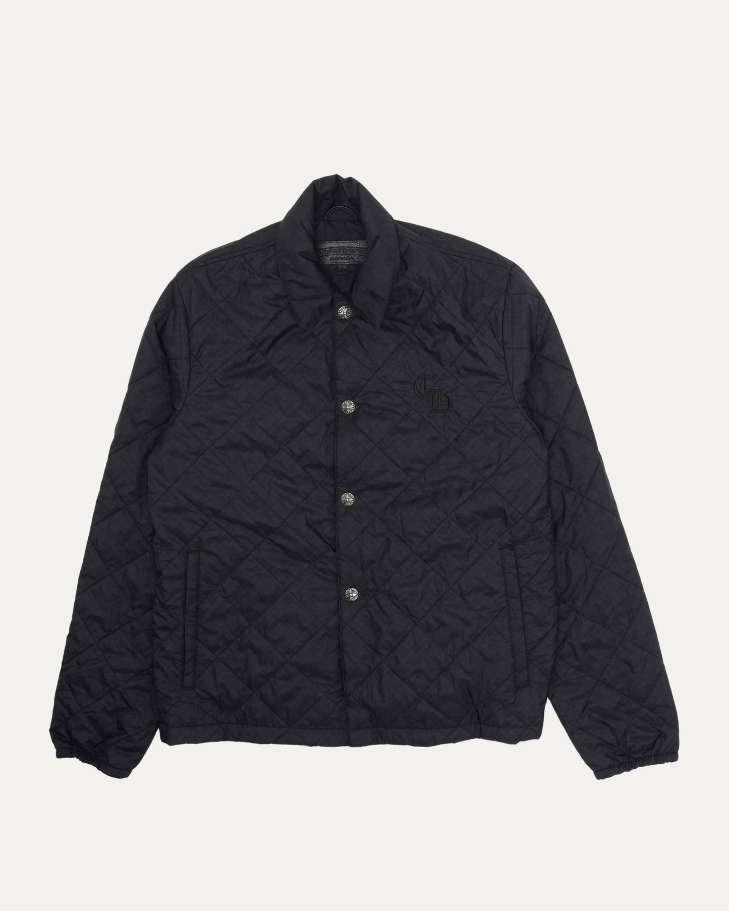 CH Embroidered Monogram Quilted Shirt Jacket