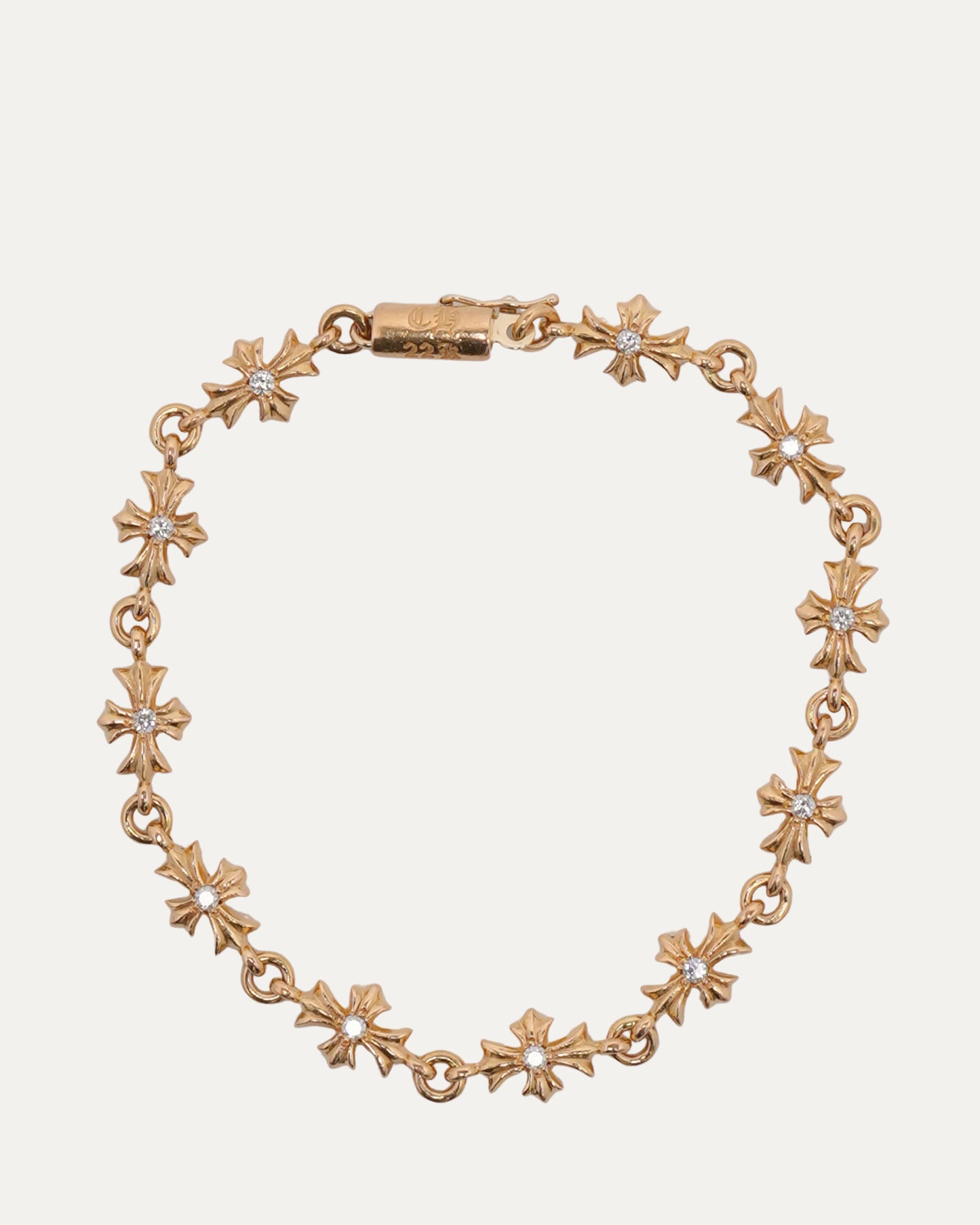 Gold Diamond Tiny E Bracelet