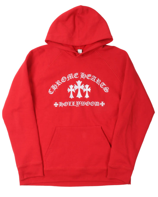 Triple Cross Embroidered Hoodie
