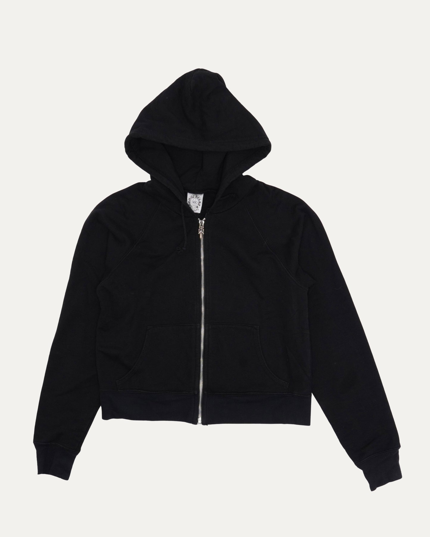 Hairy Cross Patch Zip Up Hoodie