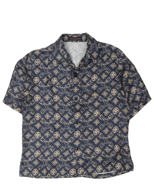 Camp Collar Monogram Silk Shirt